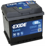 EB500 EXIDE EXCELL AKKU 12V, 50AH/450A, P207, L175, K190 (+/-)