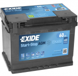 EK600 EXIDE AGM START&STOP AKKU 12V, 60AH/680A, P242, L175, K190 (+/-)