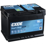 EK700 EXIDE AGM START&STOP AKKU 12V, 70AH/760A, P278, L175, K190 (+/-)