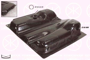 9557008 Polttoainetankki, Tiivisteillä, Diesel, ei ruisku, 60 ltr, halk. 68mm
