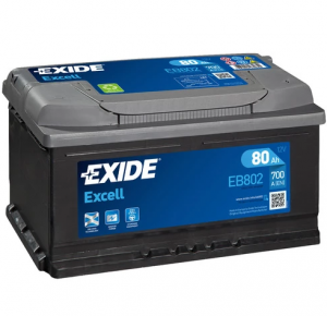 EB802 EXIDE EXCELL AKKU 12V, 80AH/700A, P315, L175, K175 (+/-)