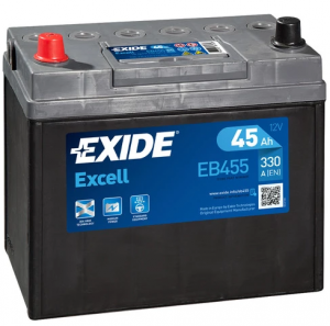 EB455 EXIDE EXCELL AKKU 12V, 45AH/330A, P237, L127, K227 (+/-)