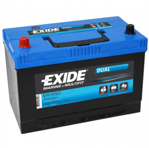 ER450 EXIDE DUAL AKKU 12V, 95AH/650A, P650, L310, K175 (+/-)