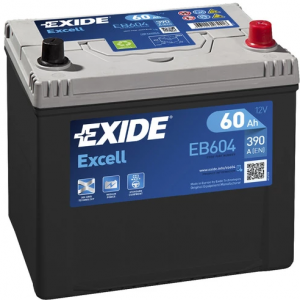 EB604 EXIDE EXCELL AKKU 12V, 60AH/480A, P230, L173, K222 (+/-)